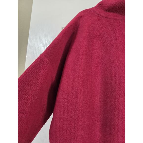 Anthropologie Oversized Slouchy Theresa Raspberry Red Cowl Neck Tunic Top Sz MP - Picture 13 of 14